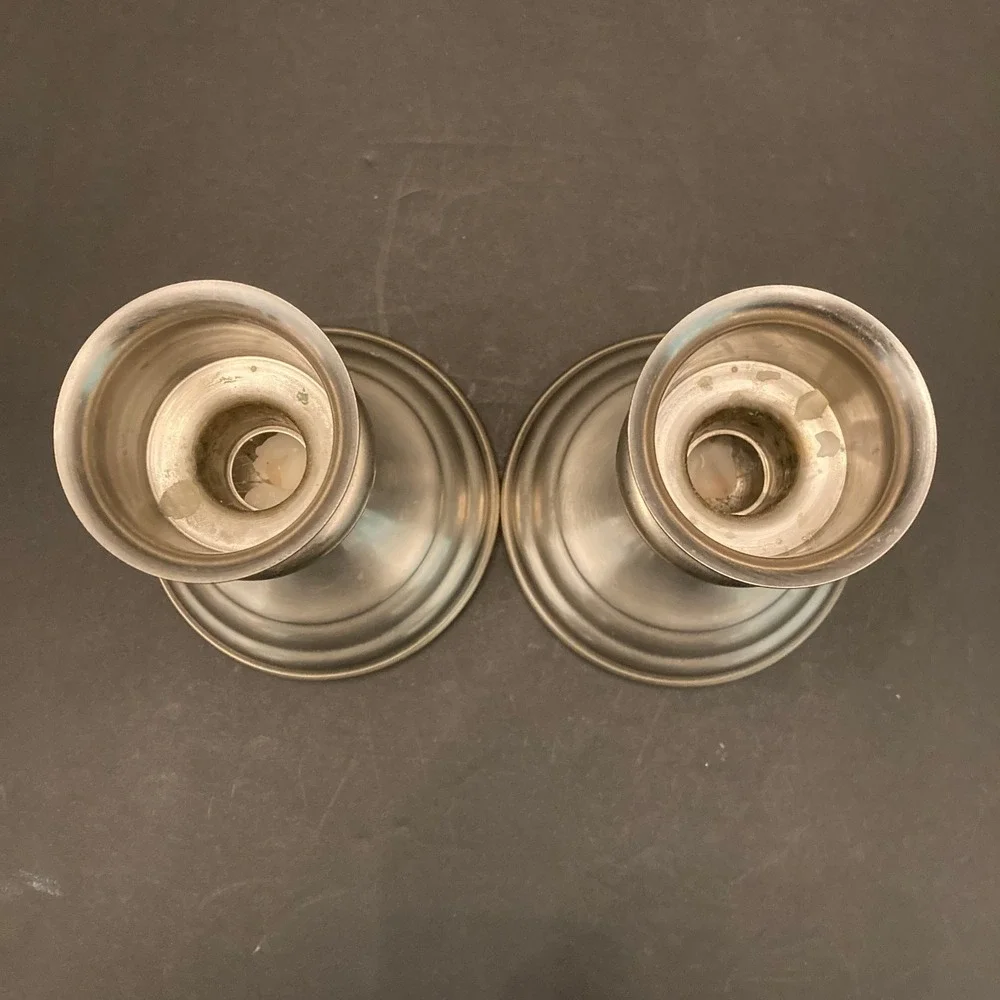 Provincetown Pewterlite Candlestick Holders Vtg‎ Convertible F.B. Rogers Taper